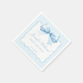 Boho pastellblaue Schleife Baby Boy Duschpapier Serviette