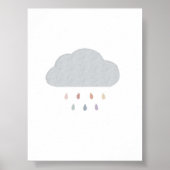 Boho pastellfarbene Regenbogenwolke Poster (Vorne)