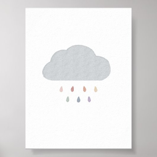 Boho pastellfarbene Regenbogenwolke Poster (Vorne)
