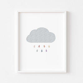 Boho pastellfarbene Regenbogenwolke Poster