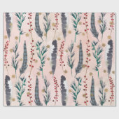 Boho pastellfarbene Weihnachtsmuster Geschenkpapier (Flach)