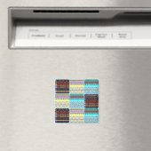 Boho Patchwork aus ethnischen Stammesstreifen Magnet (In Situ (Geschirrspüler))