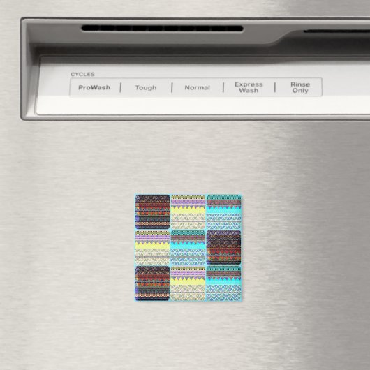 Boho Patchwork aus ethnischen Stammesstreifen Magnet (In Situ (Geschirrspüler))