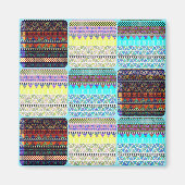 Boho Patchwork aus ethnischen Stammesstreifen Magnet (Vorne)