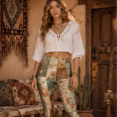 Boho-Patchwork-Blumen-Vintage-Collage Leggings