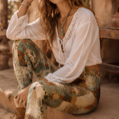 Boho-Patchwork-Blumen-Vintage-Collage Leggings