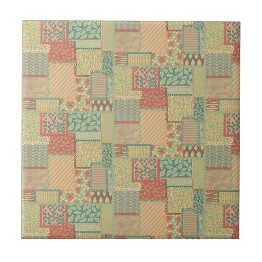 Boho Patchwork Fliese (Vorderseite)