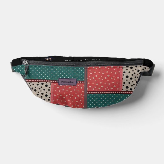 Boho Patchwork Pattern Red Green Black Dog Walkers Bauchtasche (Ablage )