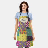 Boho Patchwork Quilt and Heart Shape Personalisier Schürze (Getragen)