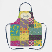 Boho Patchwork Quilt and Heart Shape Personalisier Schürze (Vorderseite)