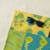 Boho Patchwork Quilt and Heart Shape Personalisier Strandtuch (Beispiel)