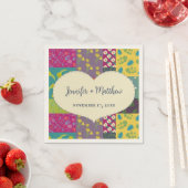 Boho Patchwork Quilt and Heart Shape Wedding Serviette (Beispiel)