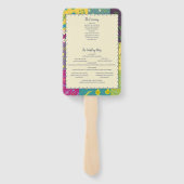 Boho Patchwork Quilt Maximalist Wedding Program Fächer (Rückseite)