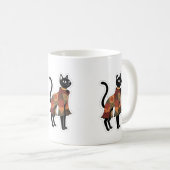 Boho-Patchwork-Schwarze-Katzen-Kaffeetasse Kaffeetasse (VorderseiteRechts)