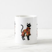 Boho-Patchwork-Schwarze-Katzen-Kaffeetasse Kaffeetasse (Mittel)