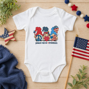 Boho-patriotische Gnome Baby Strampler