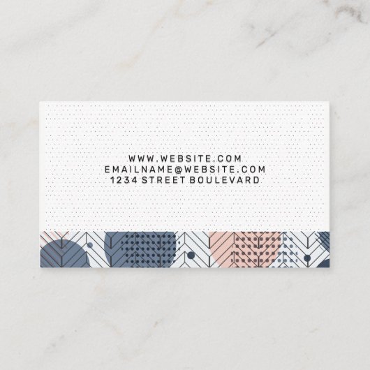 Boho Pattern | Abstraktes geometrisches Muster Visitenkarte (Rückseite)