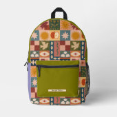 Boho Pattern Celestial School Bedruckter Rucksack (Vorderseite)