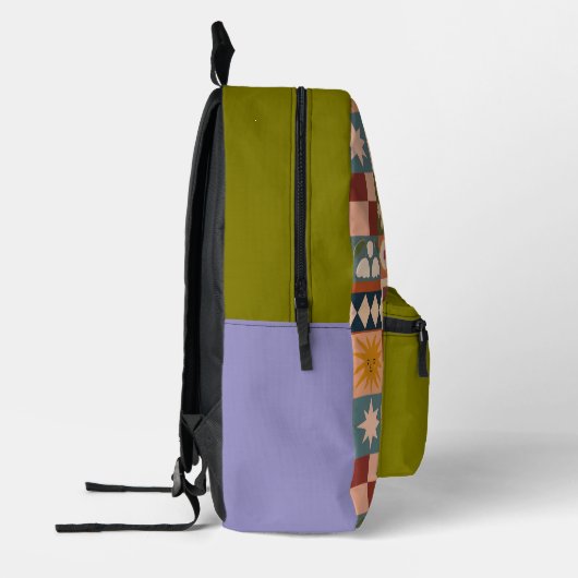 Boho Pattern Celestial School Bedruckter Rucksack (Links)
