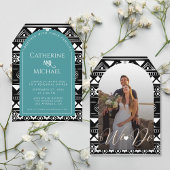 Boho Pattern Hochzeit Arch Green Probe Dinner Einladung