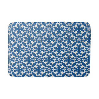 Boho Pattern in Blue – Elegant & Bold Badematte
