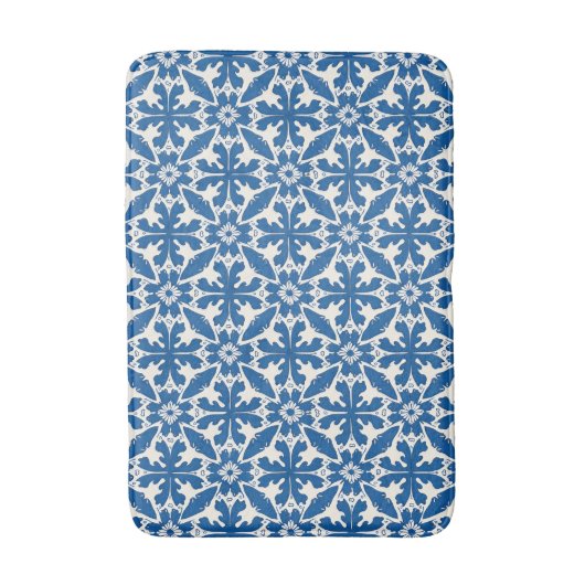 Boho Pattern in Blue – Elegant & Bold Badematte (Vorderseite Vertikal)