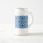 Boho Pattern in Blue – Elegant & Bold Bierglas (VorderseiteRechts)