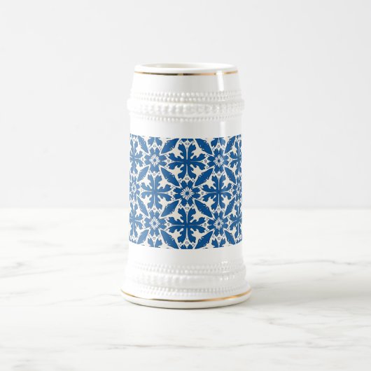 Boho Pattern in Blue – Elegant & Bold Bierglas (Mittel)