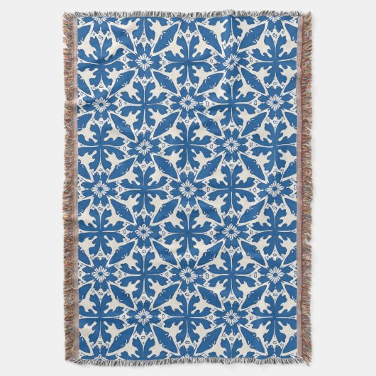 Boho Pattern in Blue – Elegant & Bold Decke (Vorderseite Vertikal)