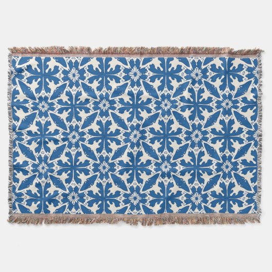 Boho Pattern in Blue – Elegant & Bold Decke (Vorderseite)