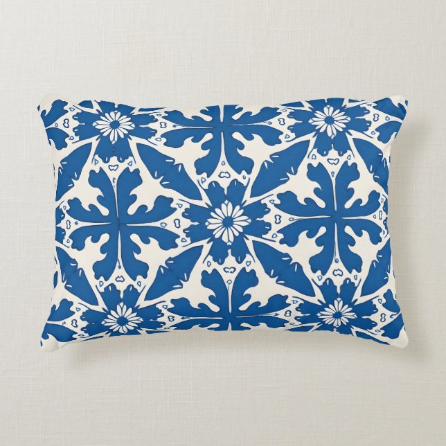 Boho Pattern in Blue – Elegant & Bold Dekokissen (Vorderseite)
