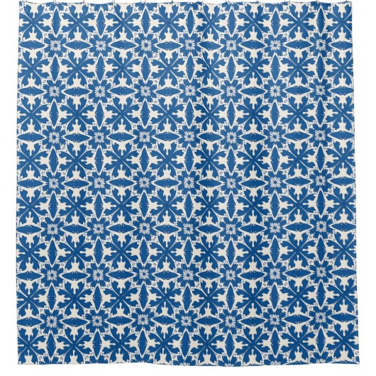 Boho Pattern in Blue – Elegant & Bold Duschvorhang (Vorderseite)