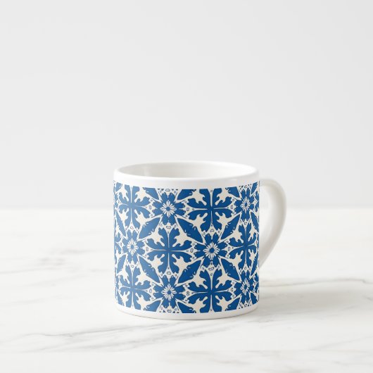 Boho Pattern in Blue – Elegant & Bold Espressotasse (Vorderseite Rechts)