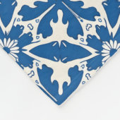 Boho Pattern in Blue – Elegant & Bold Fleecedecke (Ecke)