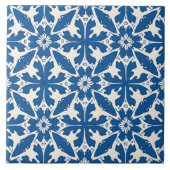 Boho Pattern in Blue – Elegant & Bold Fliese (Vorderseite)