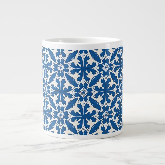 Boho Pattern in Blue – Elegant & Bold Jumbo-Tasse (Vorderseite)