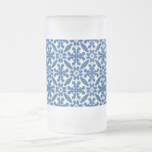 Boho Pattern in Blue – Elegant & Bold Mattglas Bierglas (Mittel)