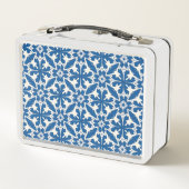 Boho Pattern in Blue – Elegant & Bold Metall Brotdose (Rückseite)