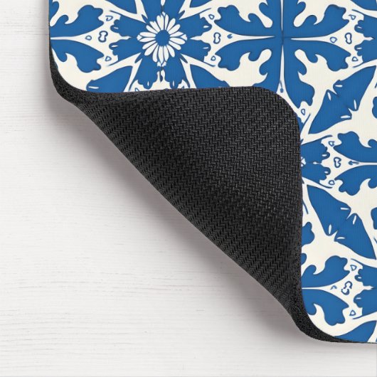 Boho Pattern in Blue – Elegant & Bold Mousepad (Ecke)