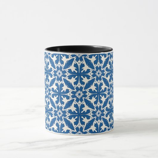 Boho Pattern in Blue – Elegant & Bold Tasse (Zentrum)