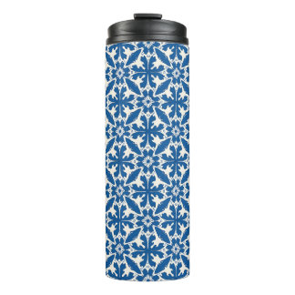 Boho Pattern in Blue – Elegant & Bold Thermosbecher