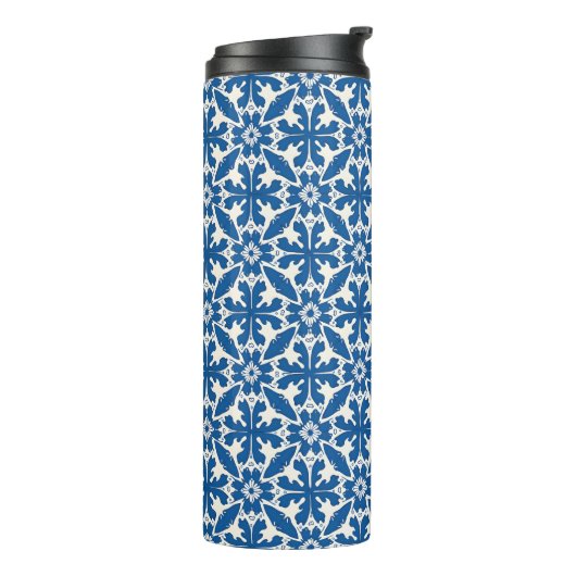 Boho Pattern in Blue – Elegant & Bold Thermosbecher (Nach links gedreht)