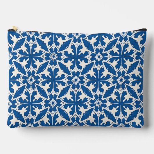 Boho Pattern in Blue – Elegant & Bold Zubehörtasche (Vorderseite)