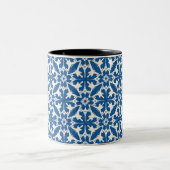 Boho Pattern in Blue – Elegant & Bold Zweifarbige Tasse (Mittel)