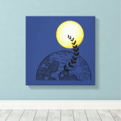 Boho Pattern Leinwand Mauer - Ausgestopfte Leinwan (Insitu (Holzboden))