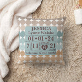 Boho Pattern Personalisierte Geburtsstaates Kissen (Decke)