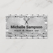 Boho Pattern | Silberfolie gebürstet Terminkarte (Vorderseite)