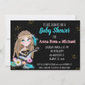 * Boho Peace & Liebe Hippie Baby GIRL Einladung (Rückseite)