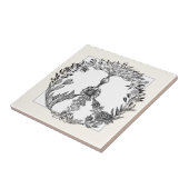 Boho Peace Sign Elegant Girly Cute Pretty Floral Fliese (Seite)