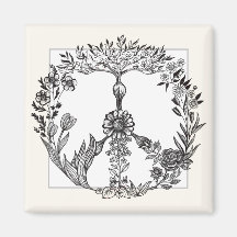 Boho Peace Sign Elegant Girly Cute Pretty Floral